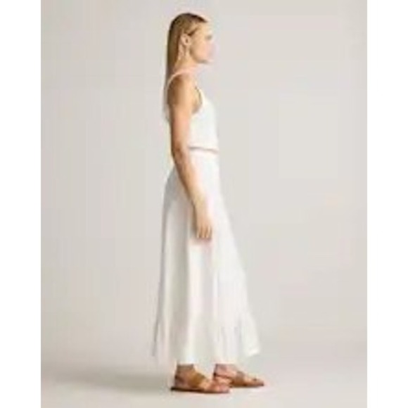 Quince women's 100% Organic Cotton Gauze Smocked Maxi Skirt White Size Small - Picture 5 of 6